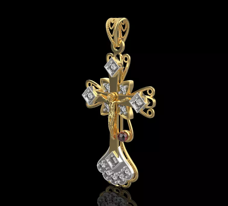 Cross Pendant 8957 3D print model_0