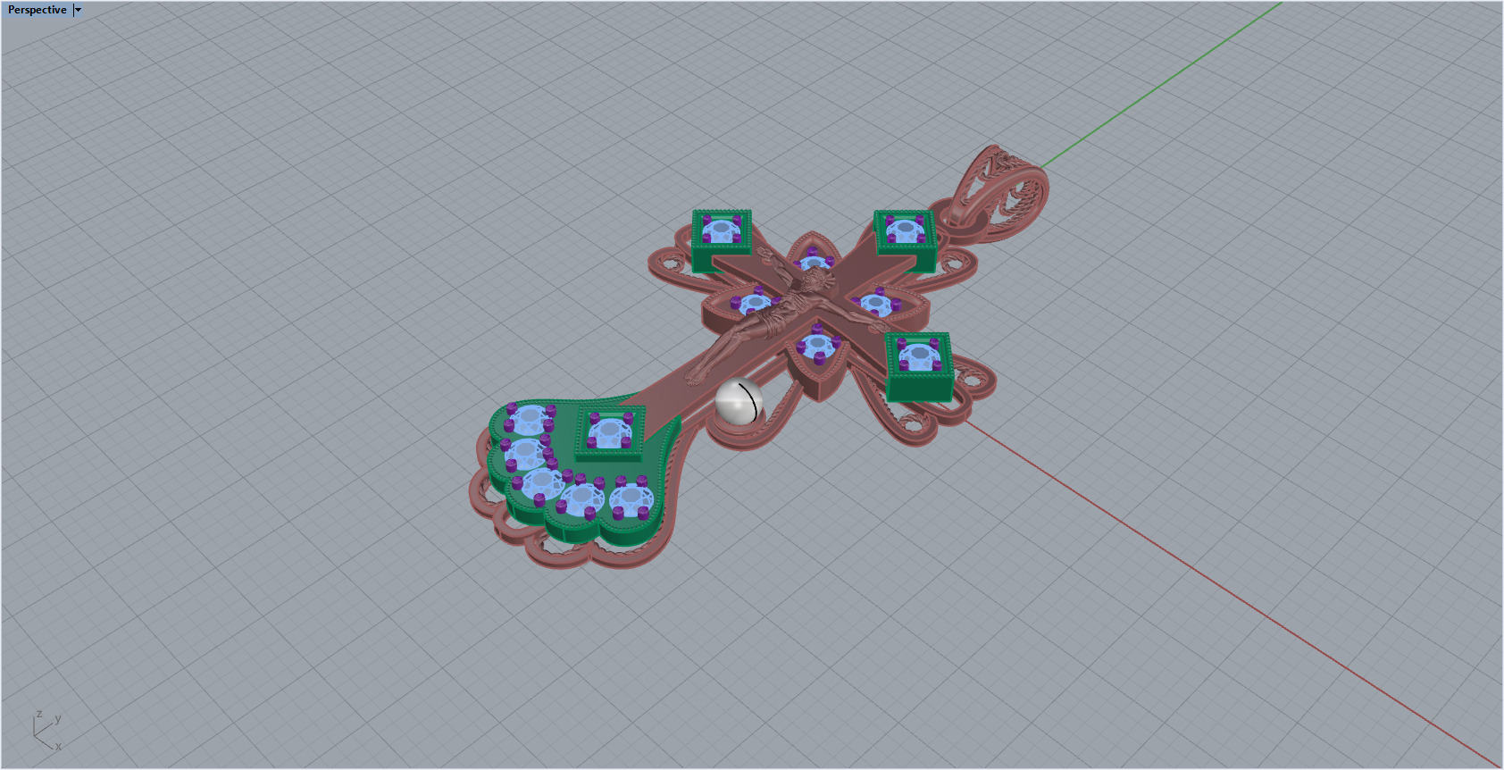 Cross Pendant 8957 3D print model_5