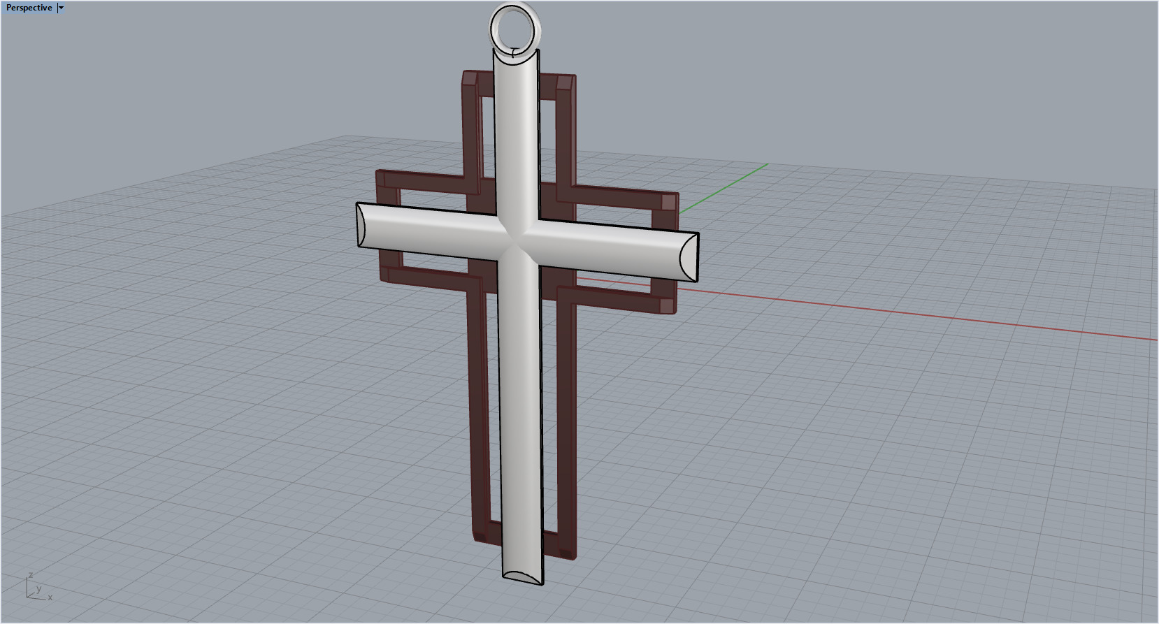 Cross Pendant 8512 3D print model_2