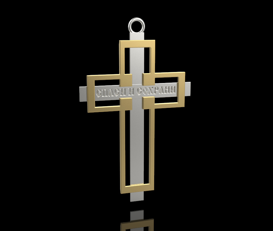 Cross Pendant 8512 3D print model_1