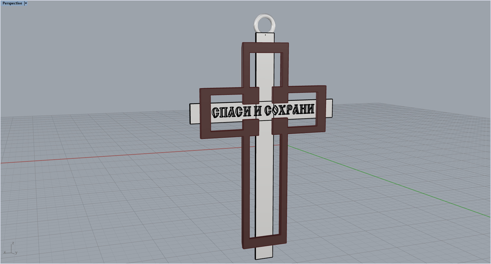 Cross Pendant 8512 3D print model_3