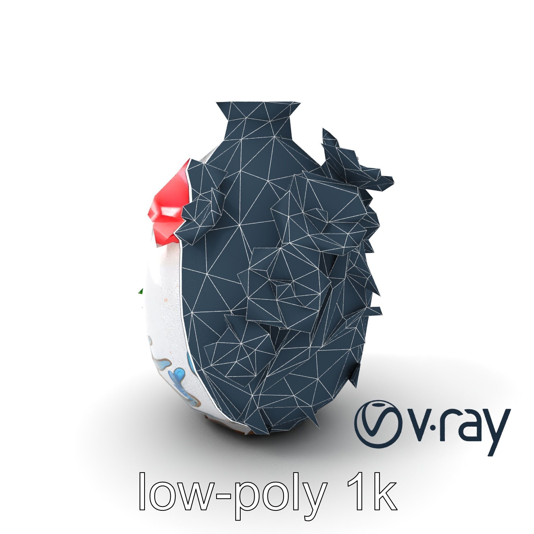 Colorful Blossom Vase Sculptural Art model pack Low-poly 3D model_26