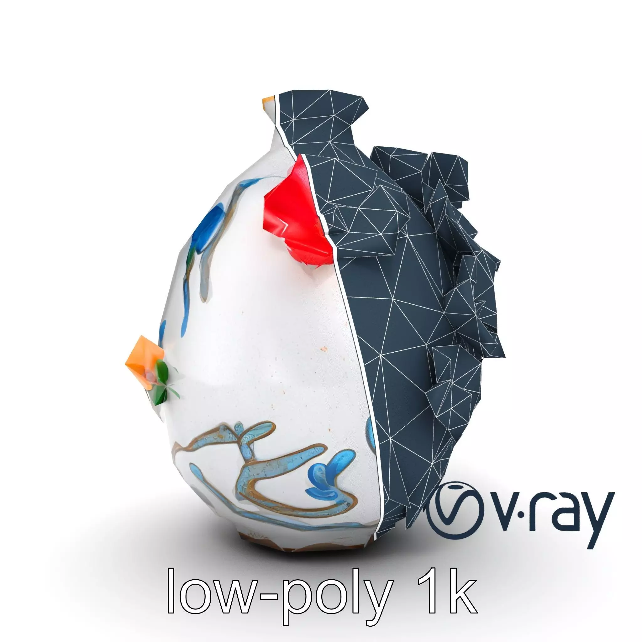 Colorful Blossom Vase Sculptural Art model pack Low-poly 3D model_0