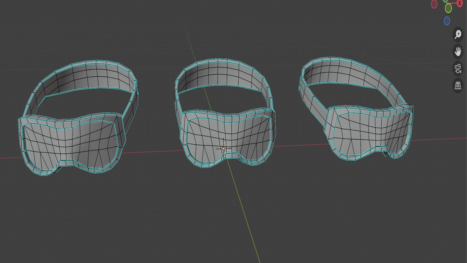 LOW POLY SKI GOGGLES Low-poly 3D model_6