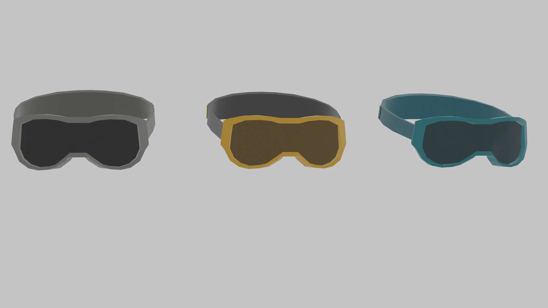 LOW POLY SKI GOGGLES Low-poly 3D model_3