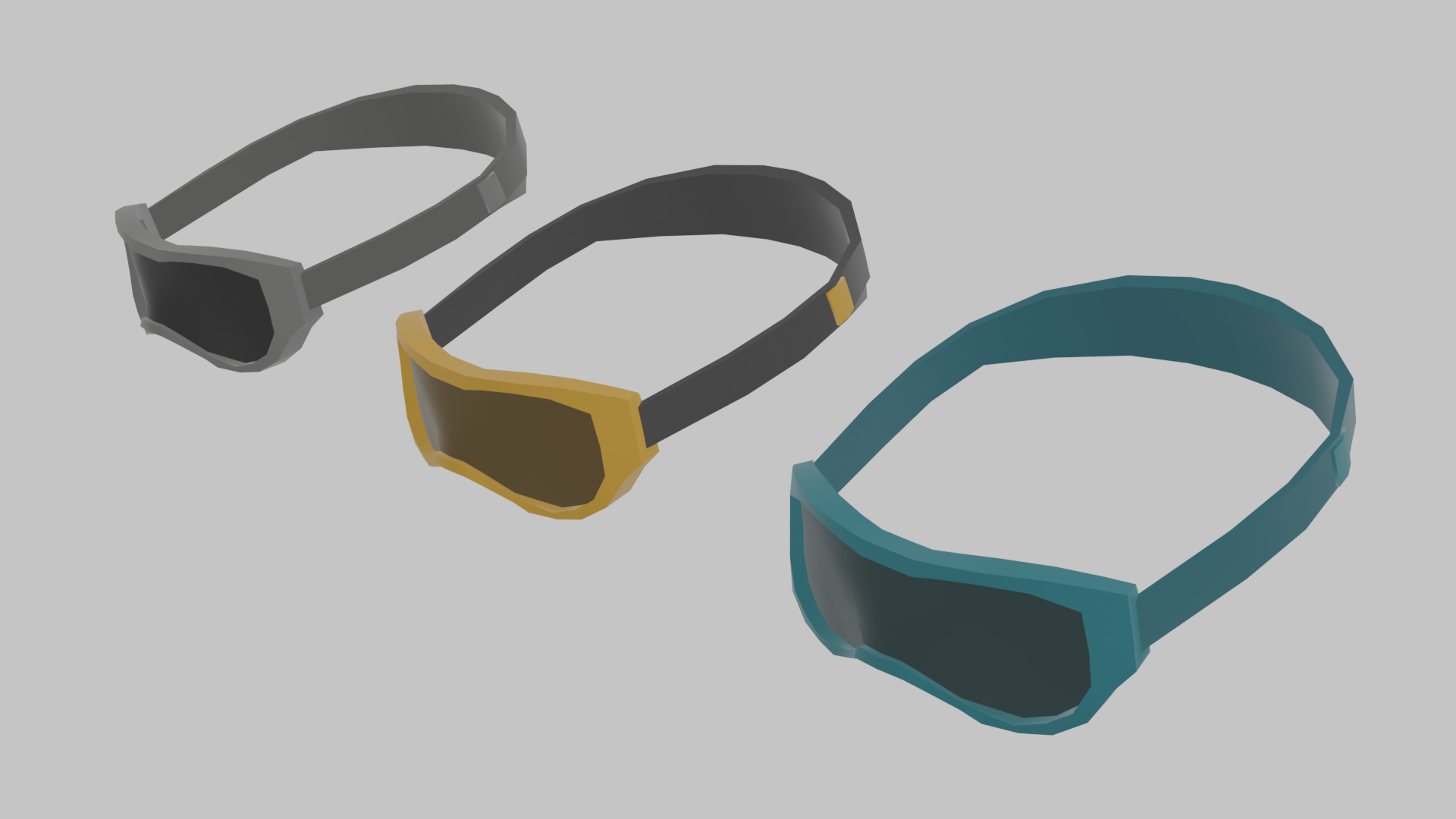 LOW POLY SKI GOGGLES Low-poly 3D model_1