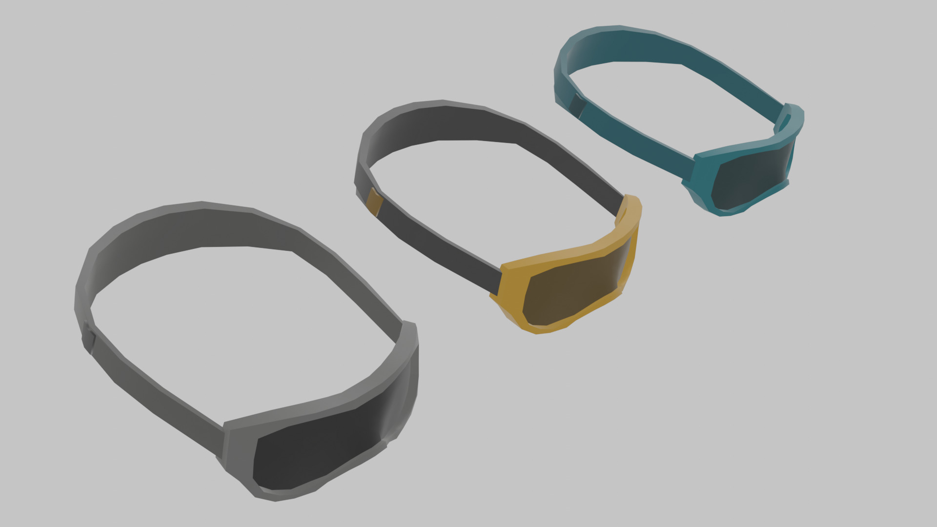 LOW POLY SKI GOGGLES Low-poly 3D model_5