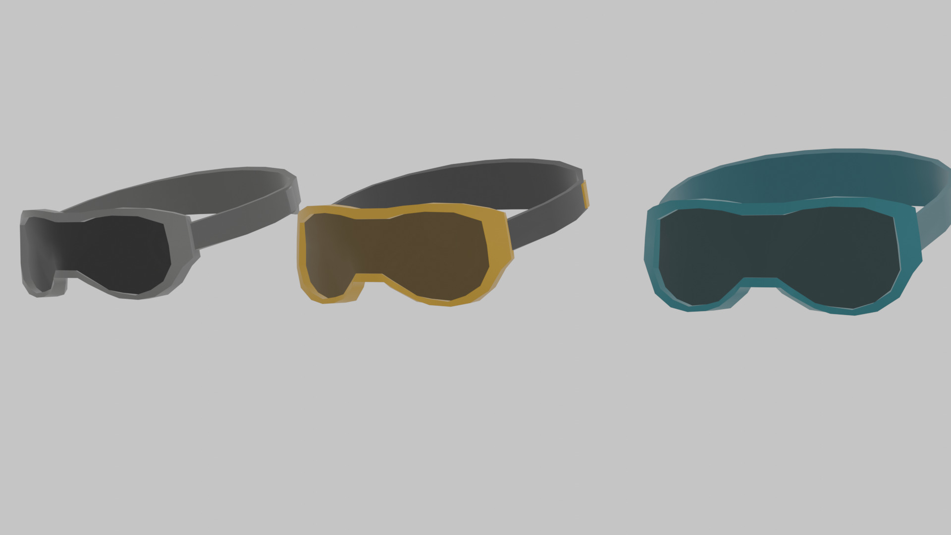 LOW POLY SKI GOGGLES Low-poly 3D model_2