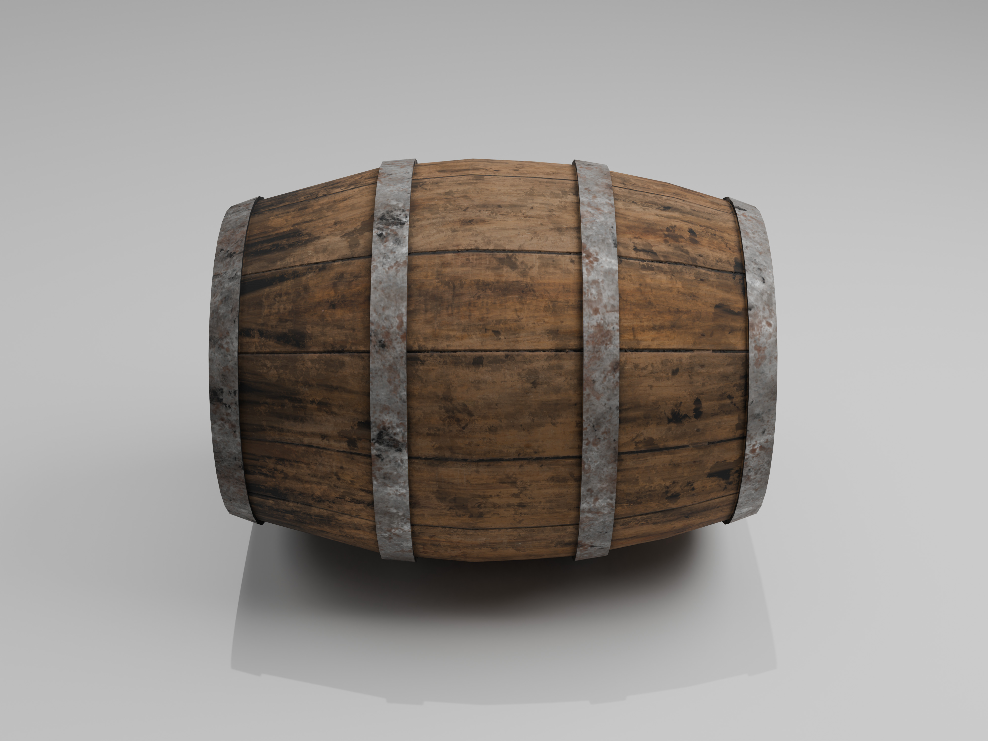 Wooden Barrel Low-poly 3D model_27