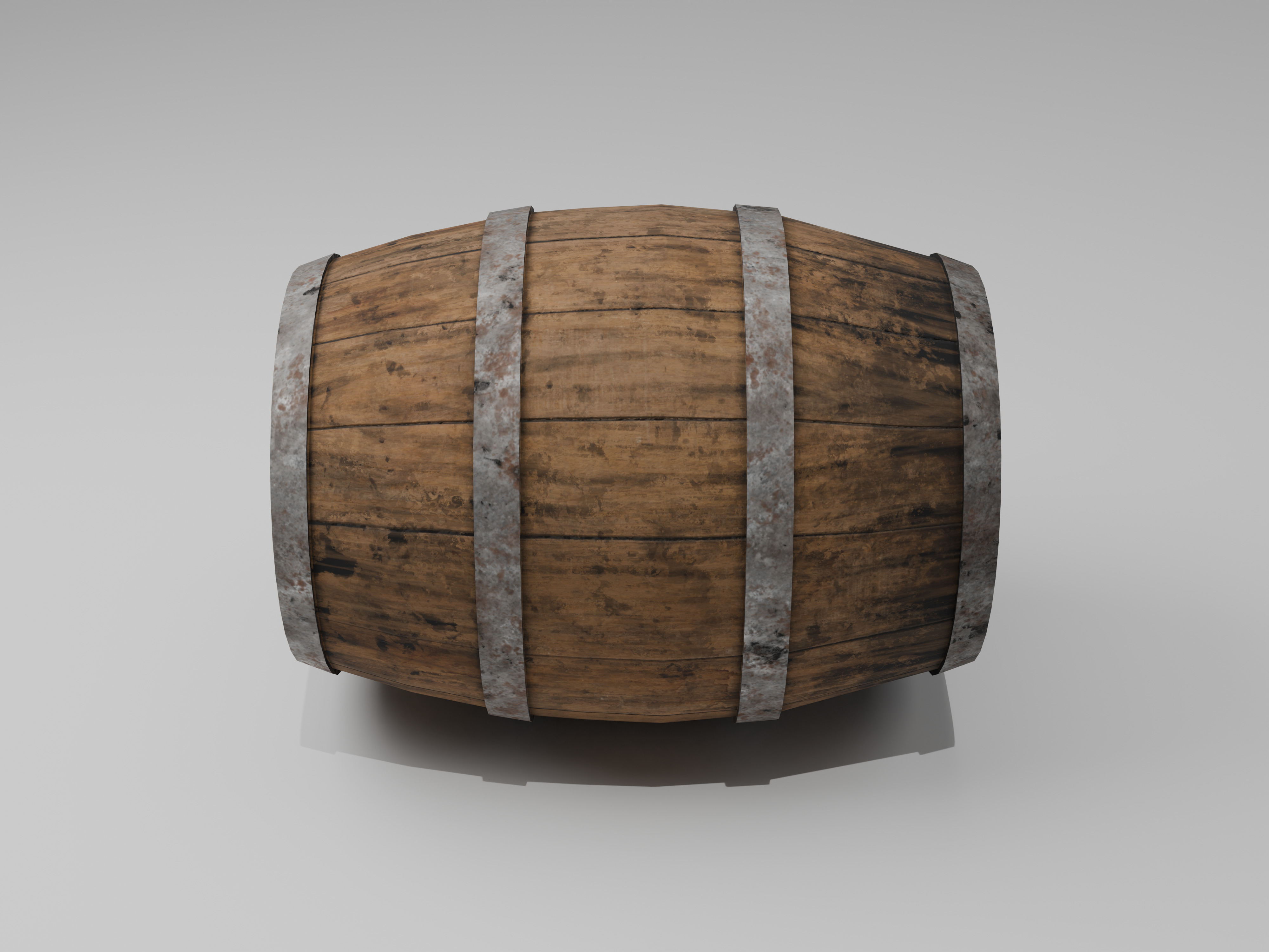 Wooden Barrel Low-poly 3D model_21