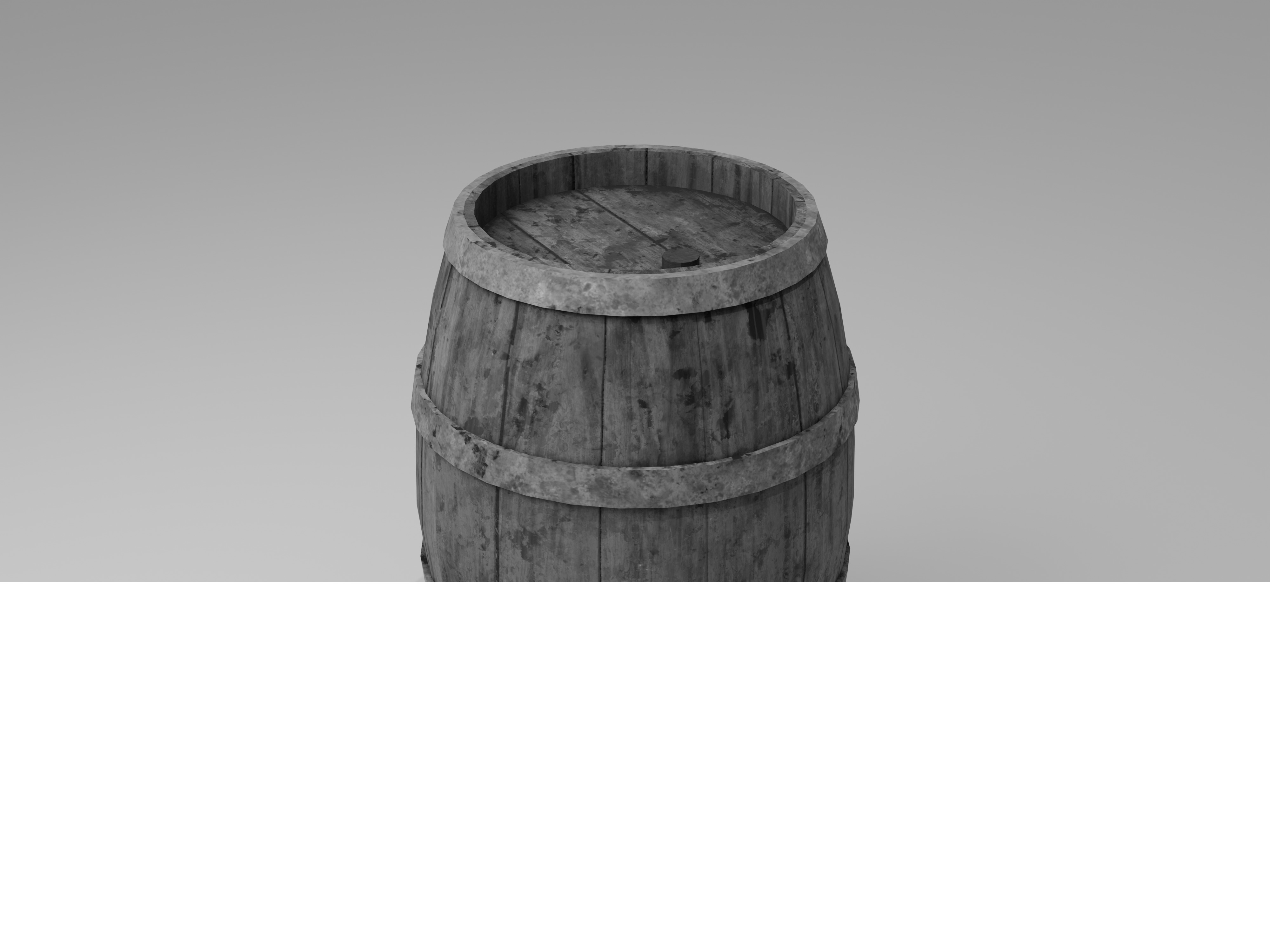 Wooden Barrel Low-poly 3D model_8
