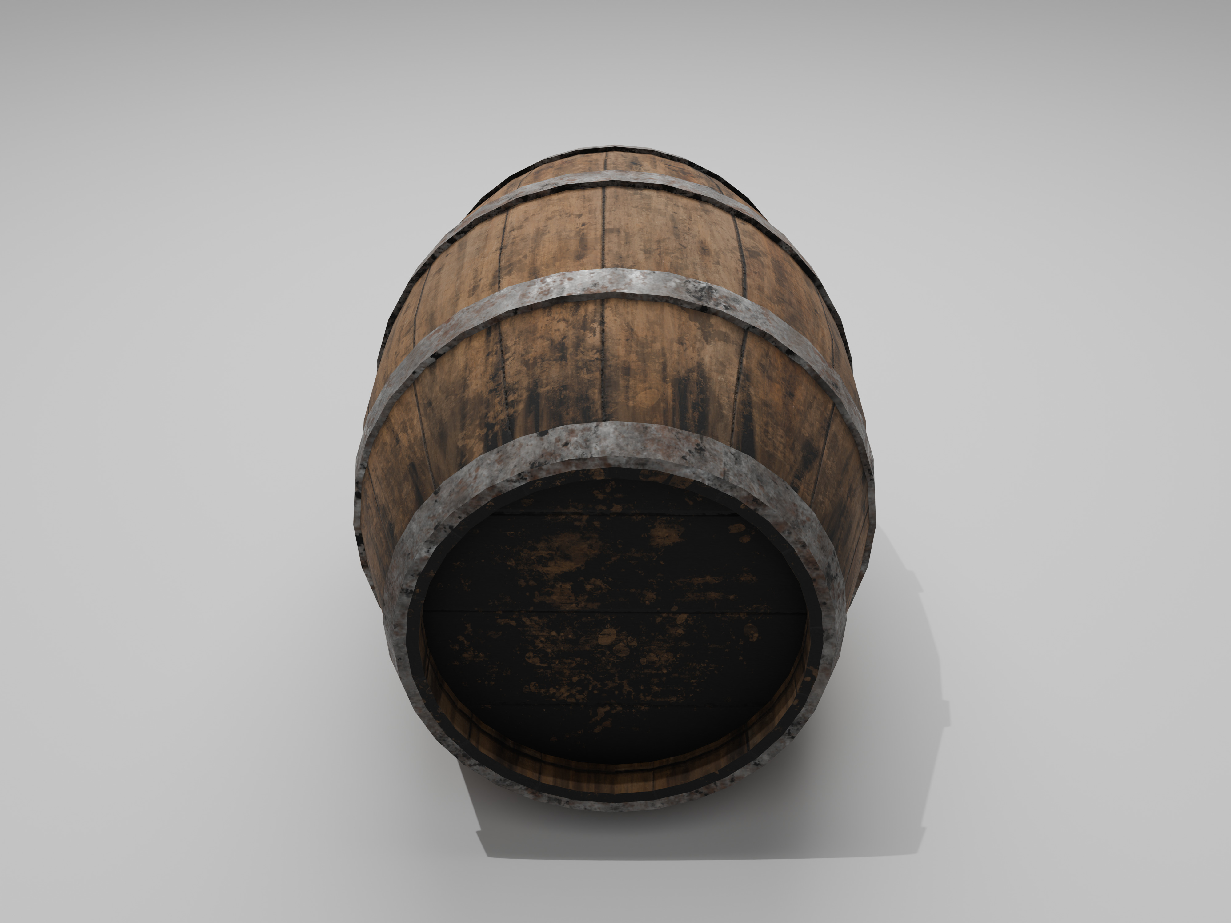 Wooden Barrel Low-poly 3D model_24