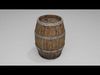 Wooden Barrel Low-poly 3D model_1