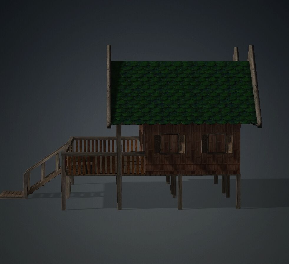 Lanna House Thailand 01 3D model_1