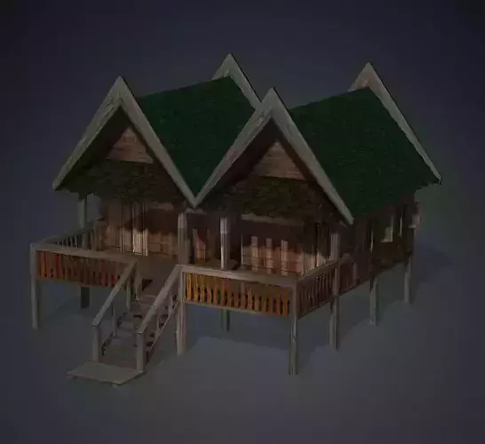 Lanna House Thailand 01 3D model
