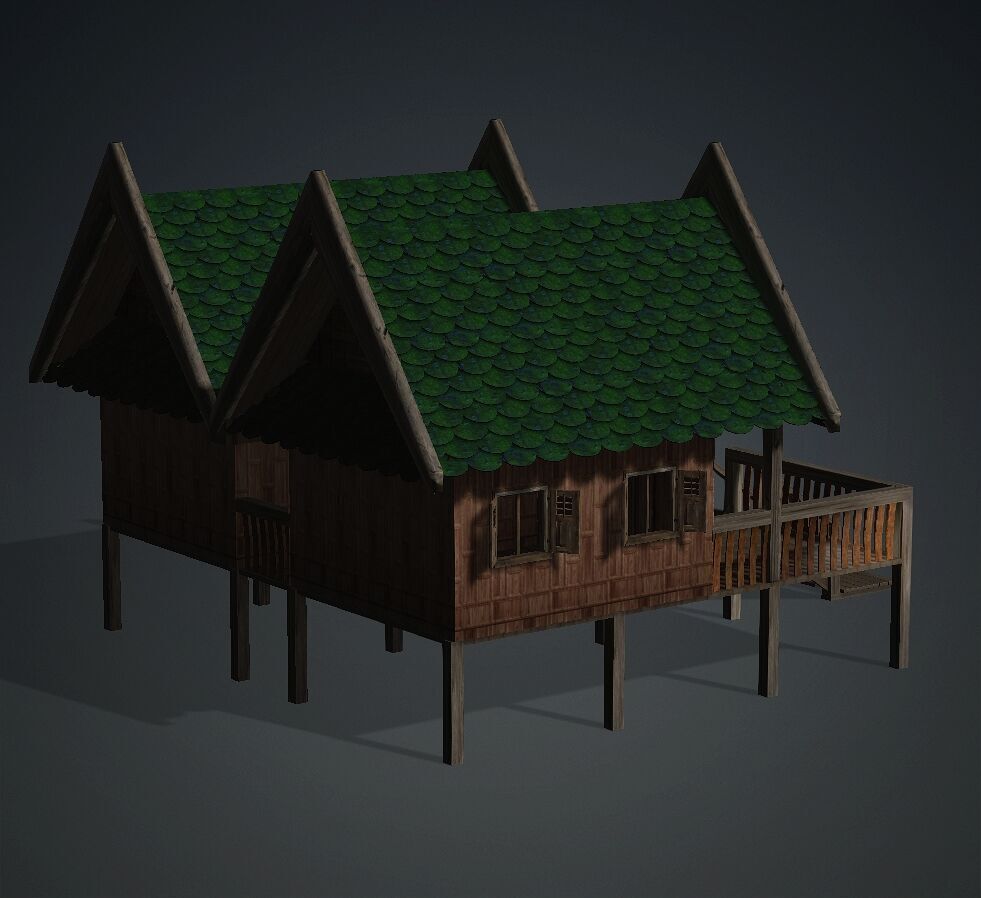 Lanna House Thailand 01 3D model_2