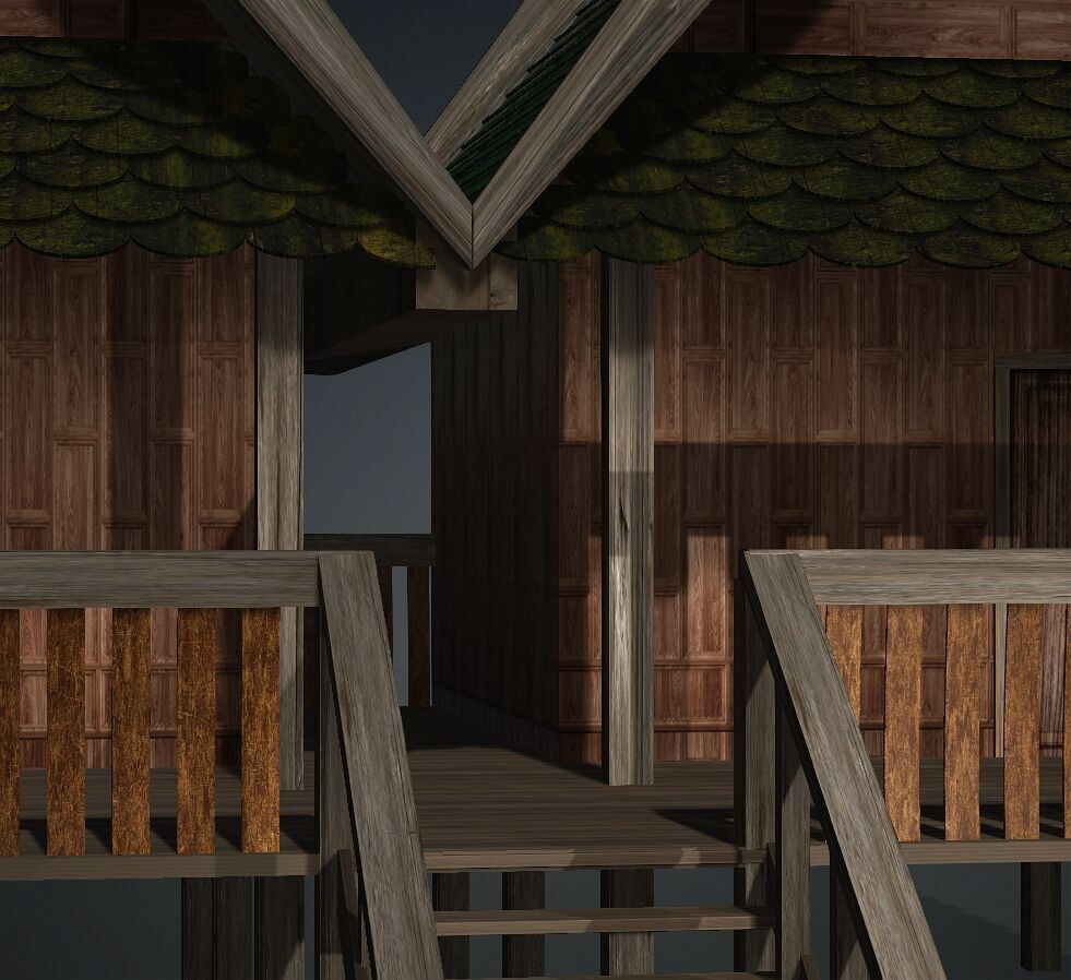 Lanna House Thailand 01 3D model_7