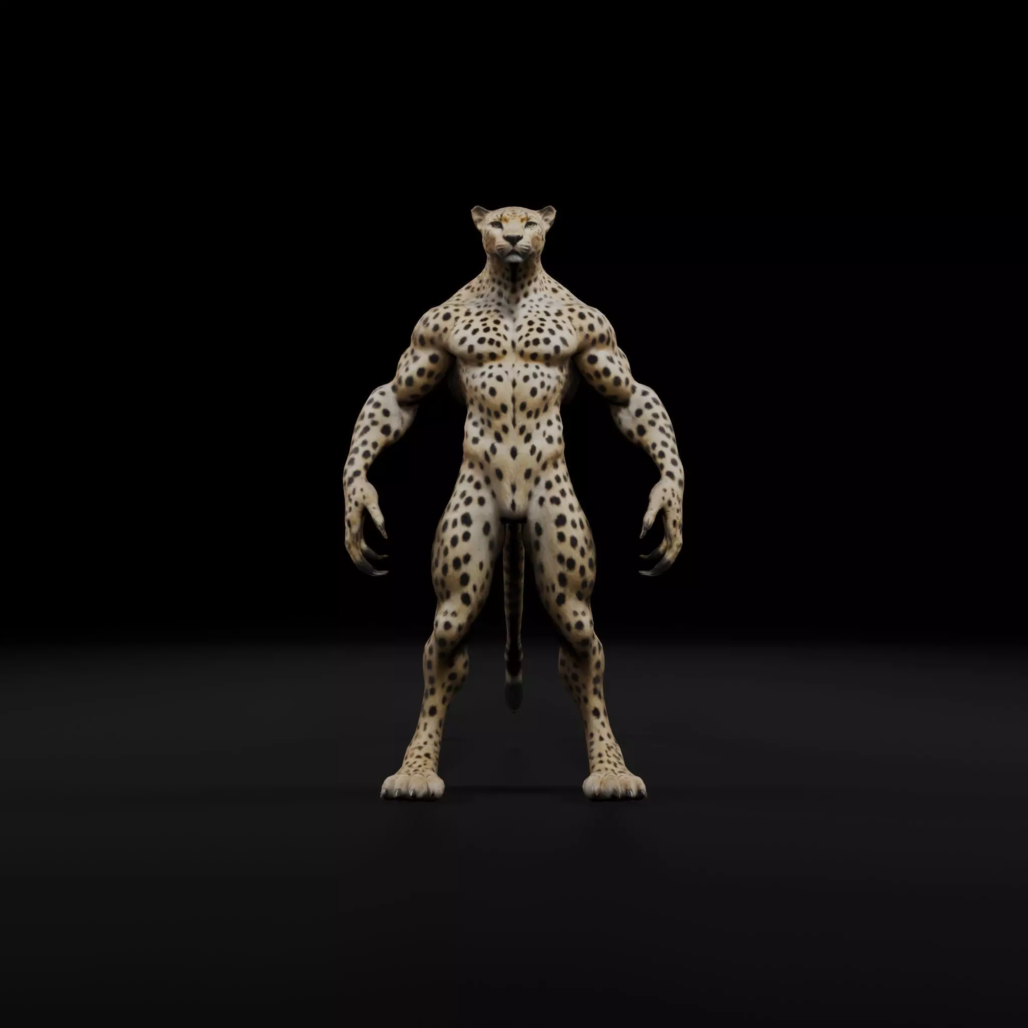 Anthropomorphic Rig-Ready Panther - Low Poly Game Asset Low-poly 3D model