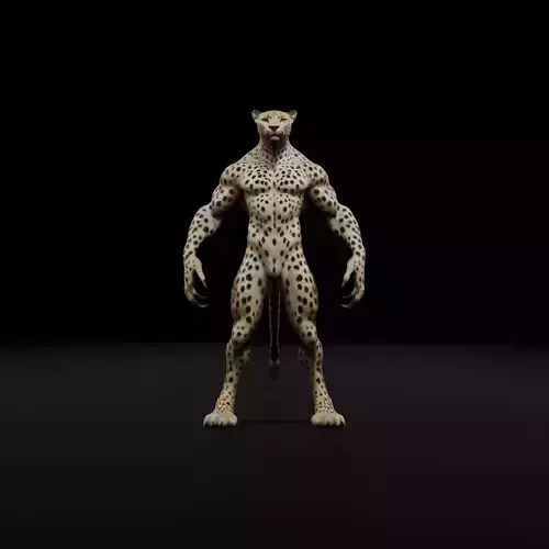 Anthropomorphic Rig-Ready Panther - Low Poly Game Asset Low-poly 3D model