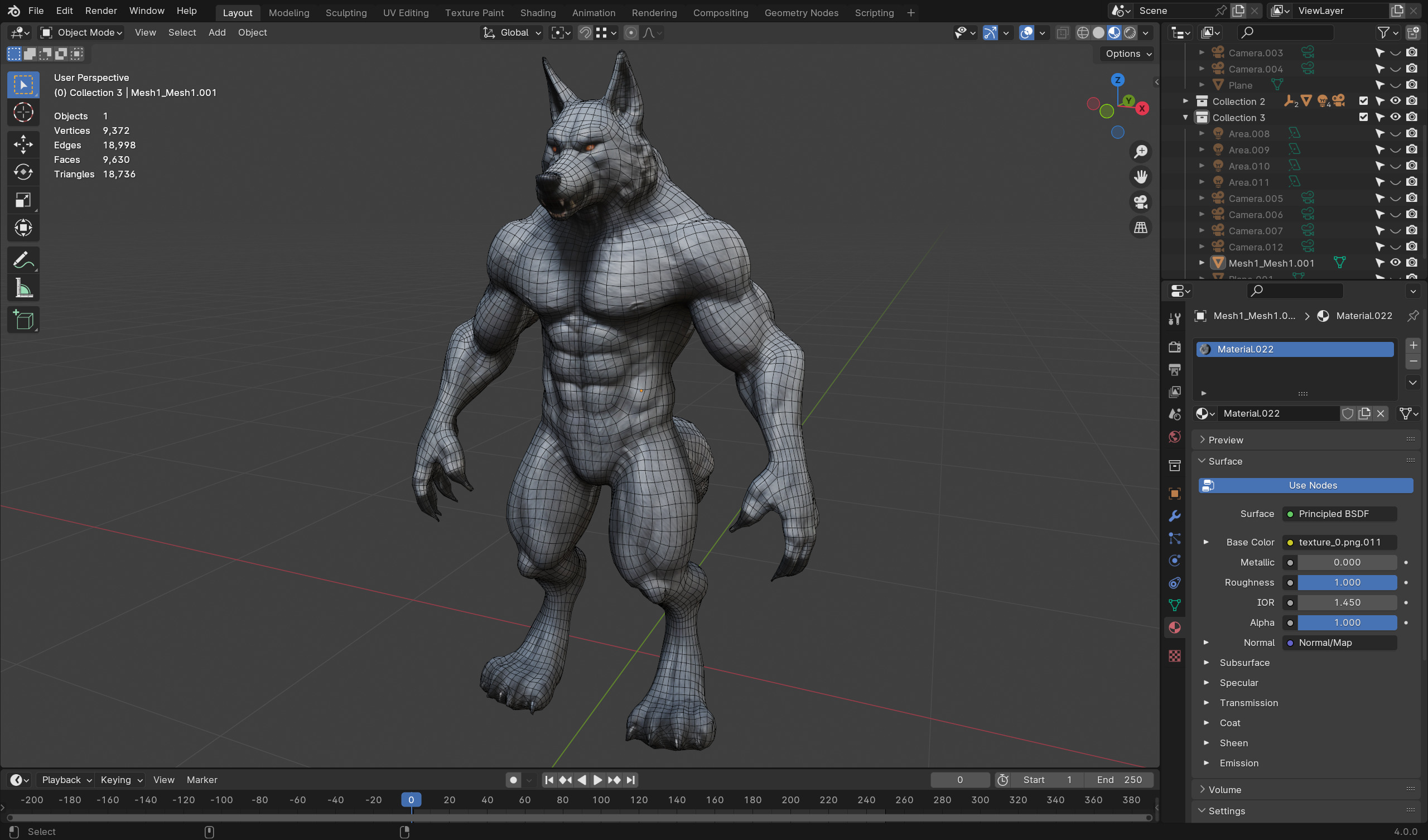 Anthropomorphic Rig-Ready Wolf - Low Poly Game Asset Low-poly 3D model_5