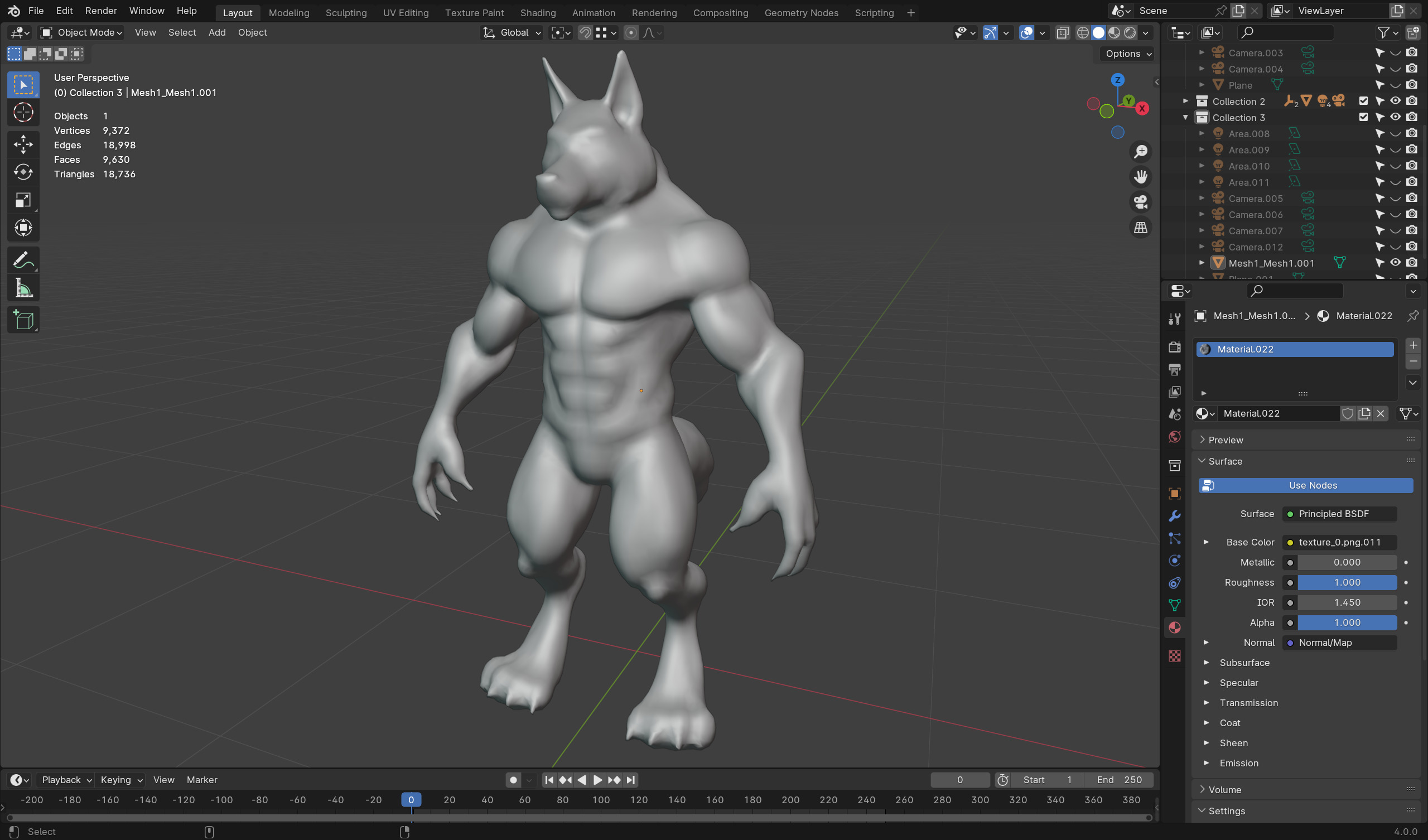 Anthropomorphic Rig-Ready Wolf - Low Poly Game Asset Low-poly 3D model_6