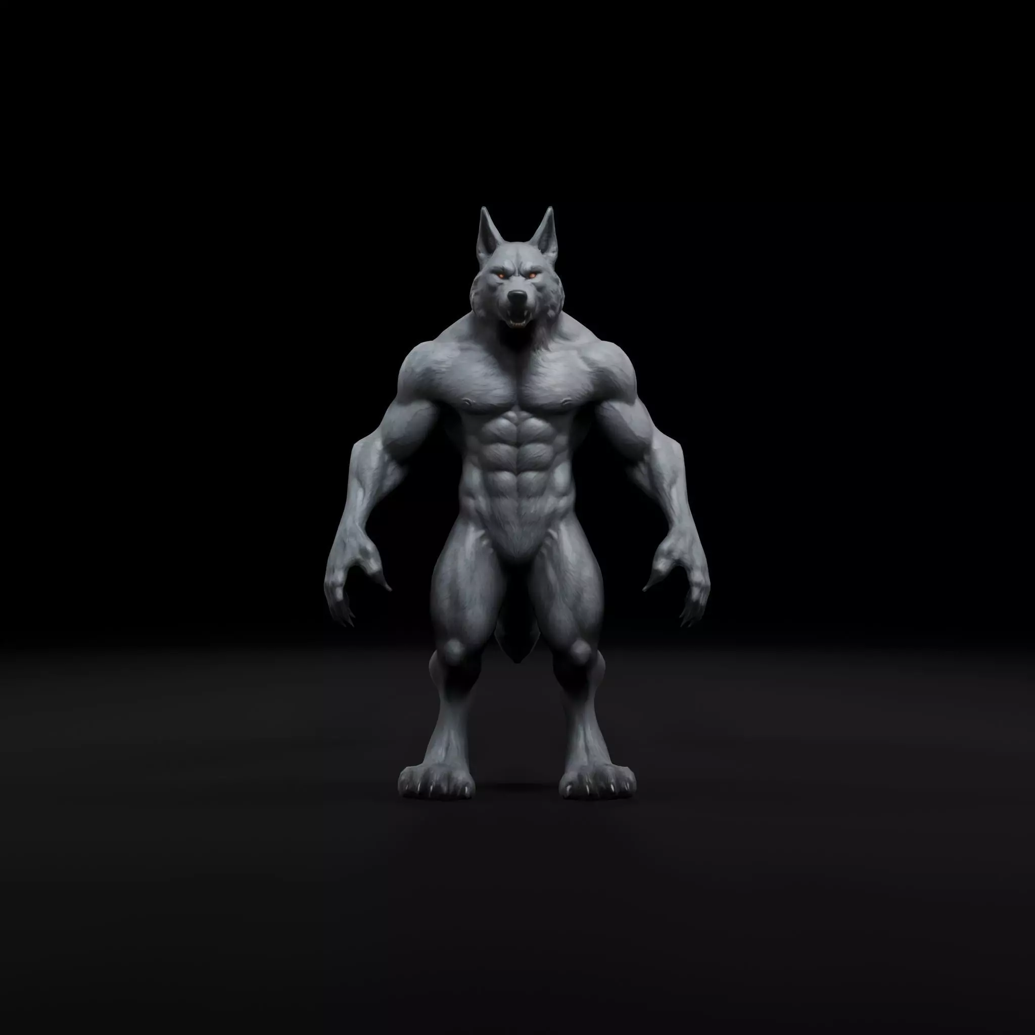 Anthropomorphic Rig-Ready Wolf - Low Poly Game Asset Low-poly 3D model_0