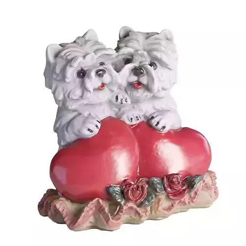 Statuette Doggies with a Heart