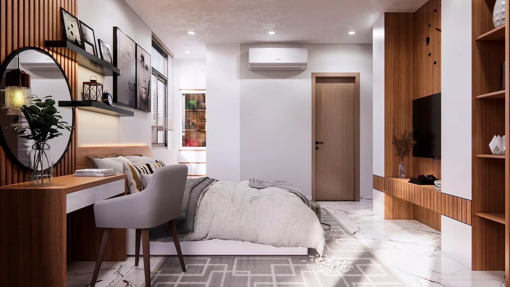 Interior Bedroom Low-poly 3D model