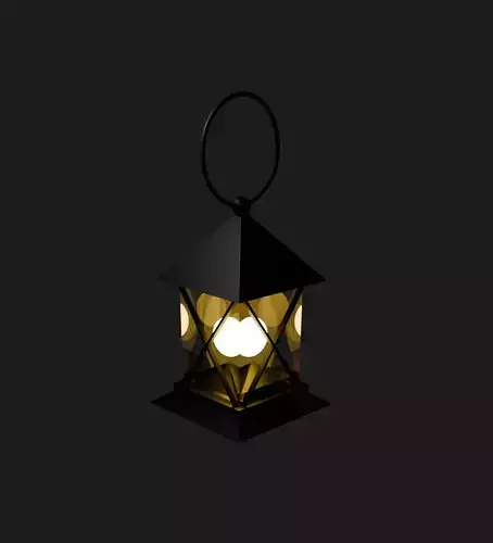 Antique Hanging Lantern - Low Poly 3D Model