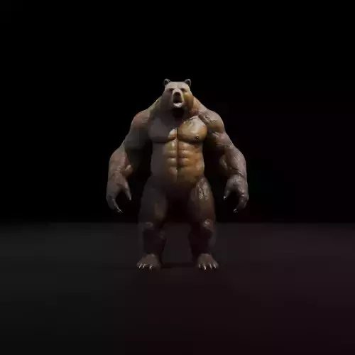 Anthropomorphic Rig-Ready Bear - Low Poly Game Asset Low-poly 3D model