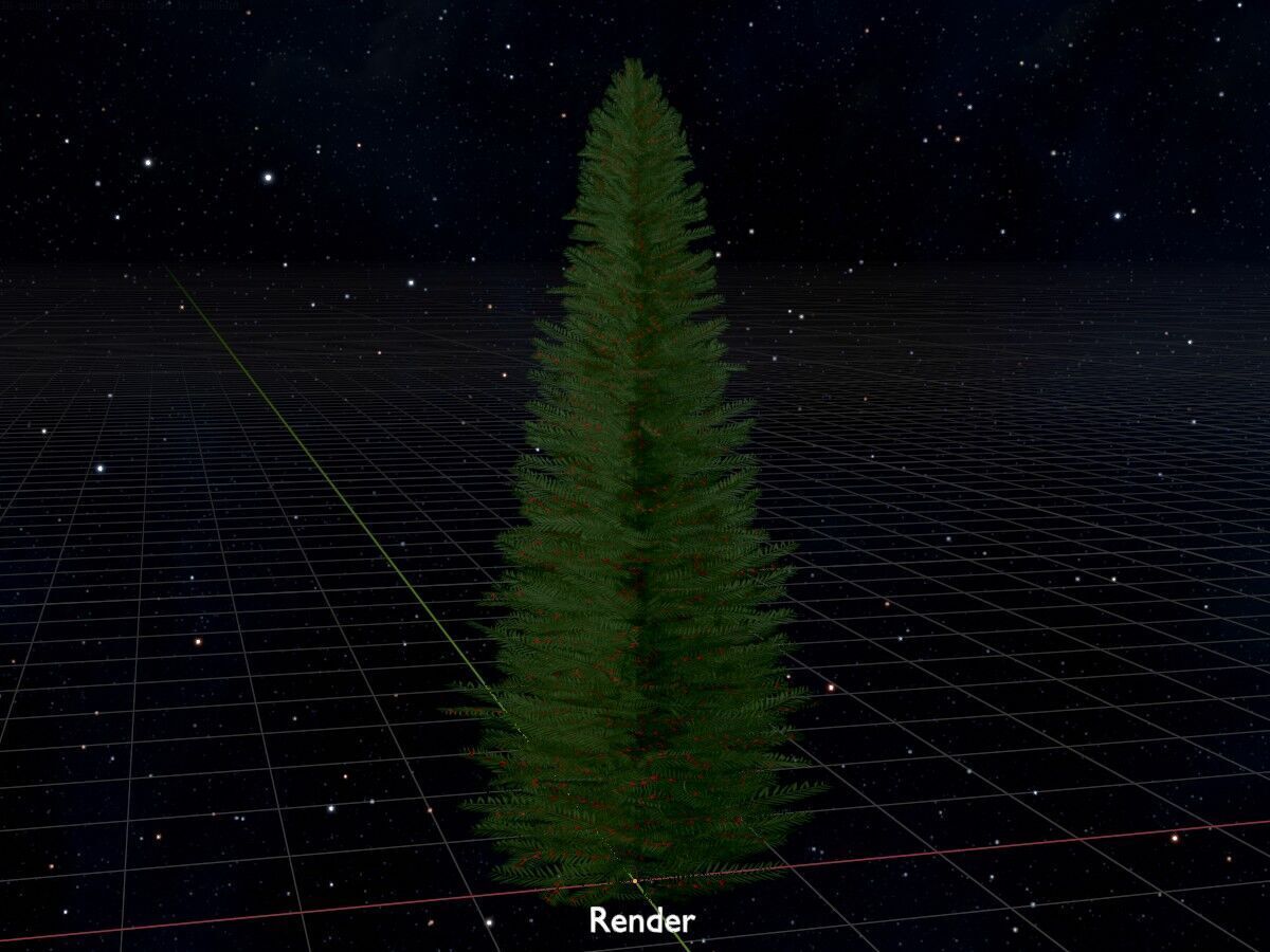 Taxus baccata summer 5000mm Low-poly 3D model_17