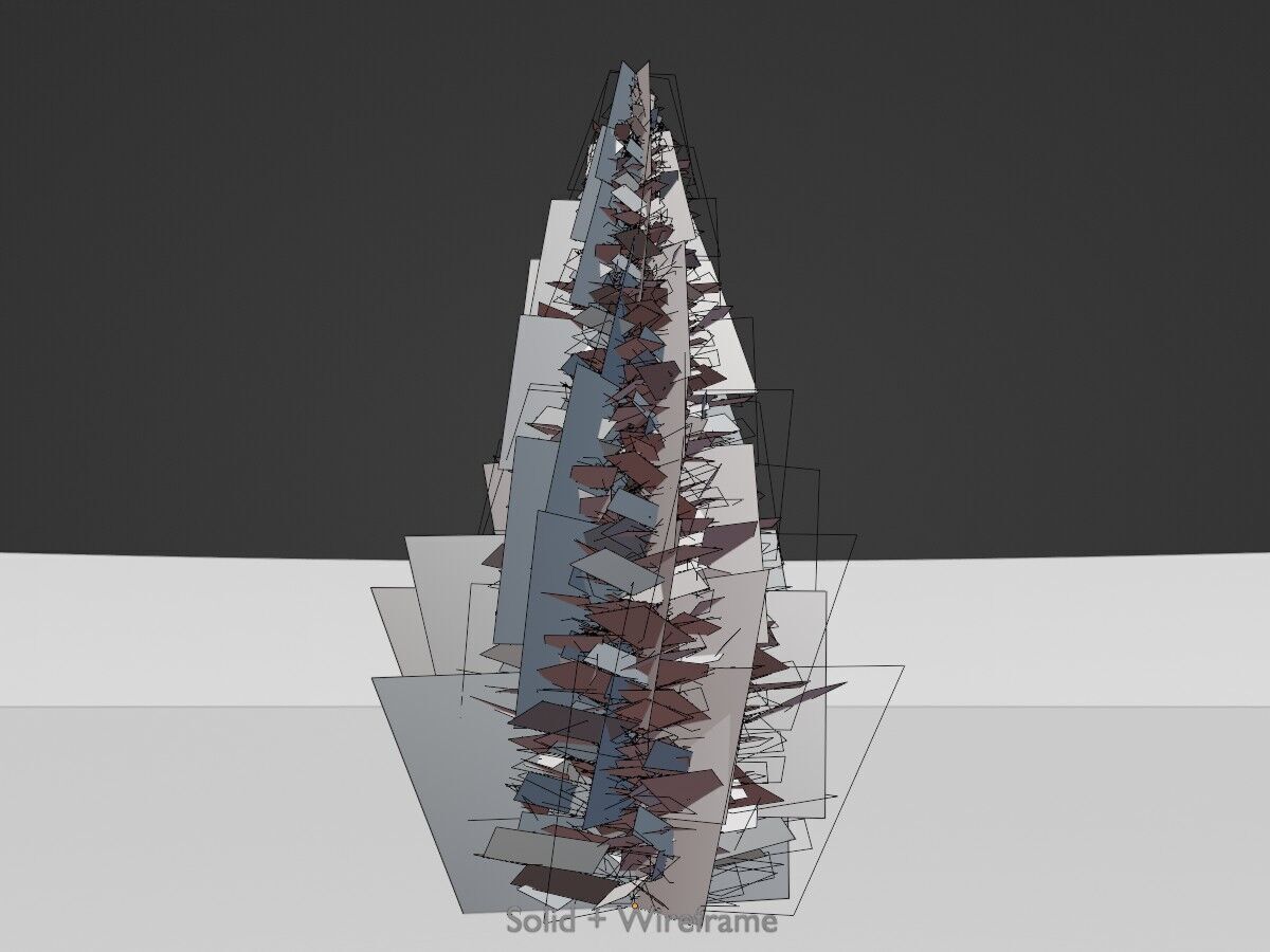 Taxus baccata summer 5000mm Low-poly 3D model_10