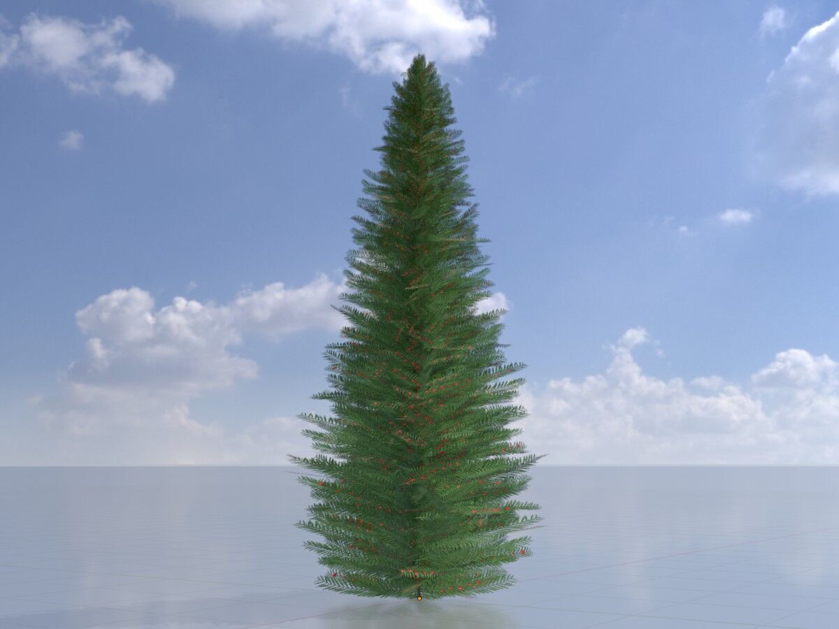 Taxus baccata summer 5000mm Low-poly 3D model_2