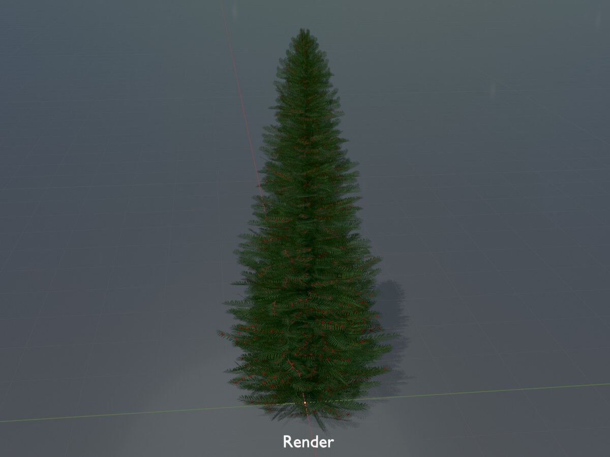 Taxus baccata summer 5000mm Low-poly 3D model_16