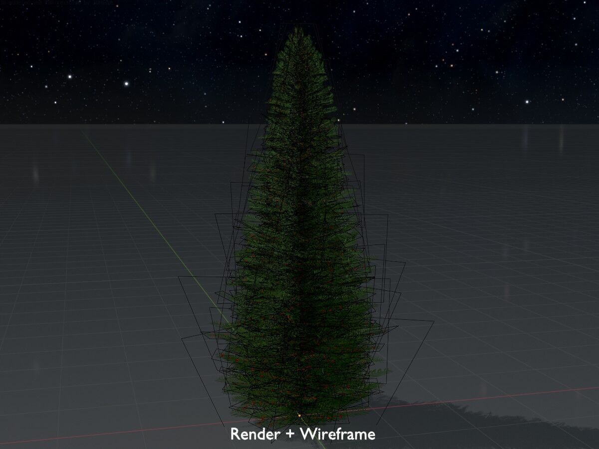 Taxus baccata summer 5000mm Low-poly 3D model_8