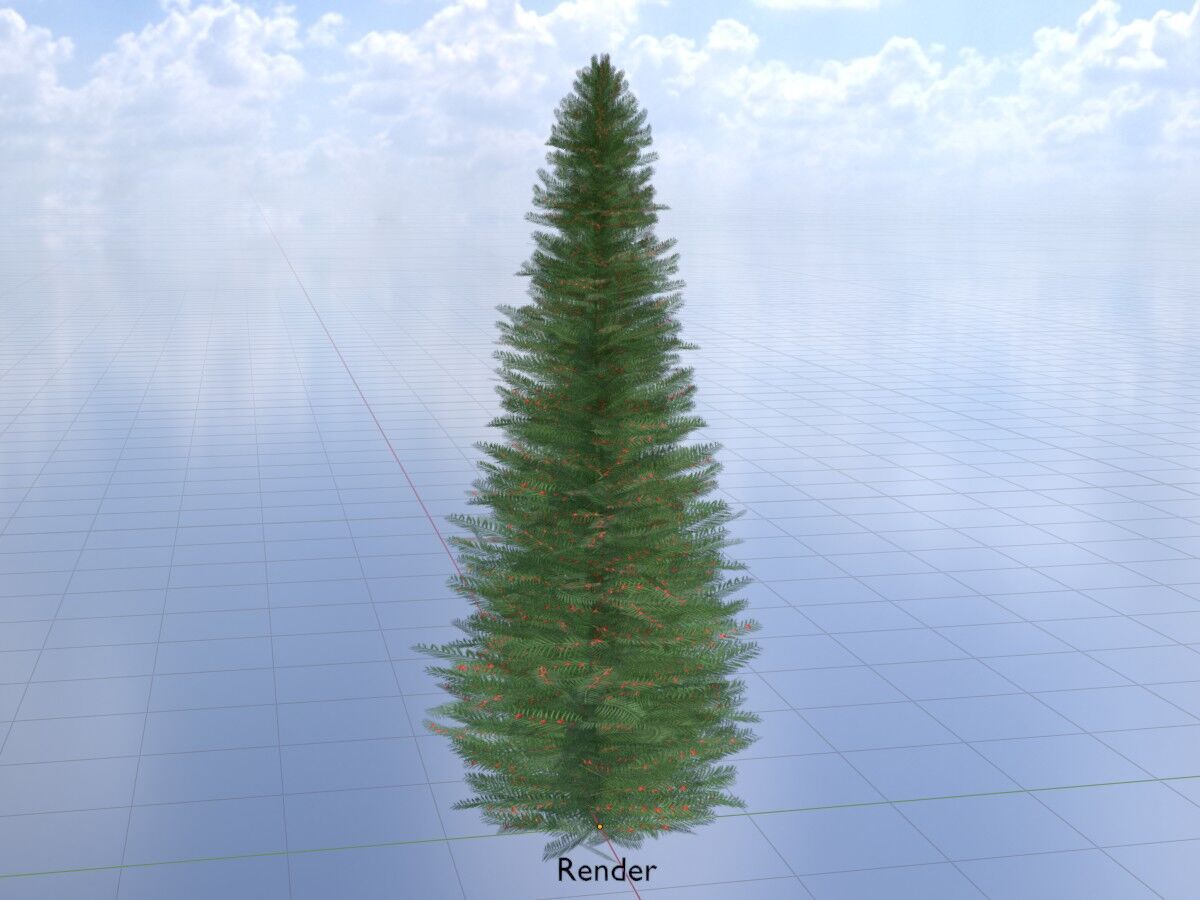 Taxus baccata summer 5000mm Low-poly 3D model_18