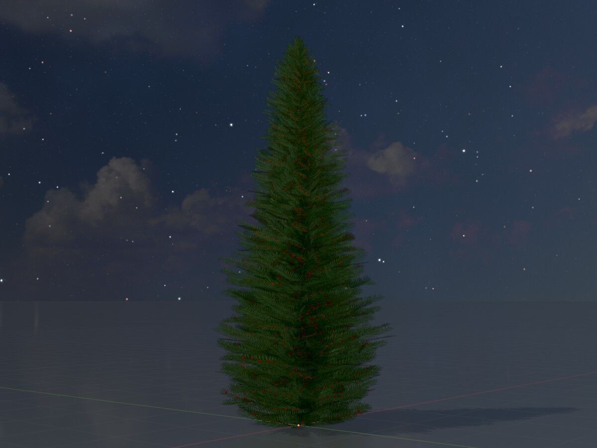 Taxus baccata summer 5000mm Low-poly 3D model_4