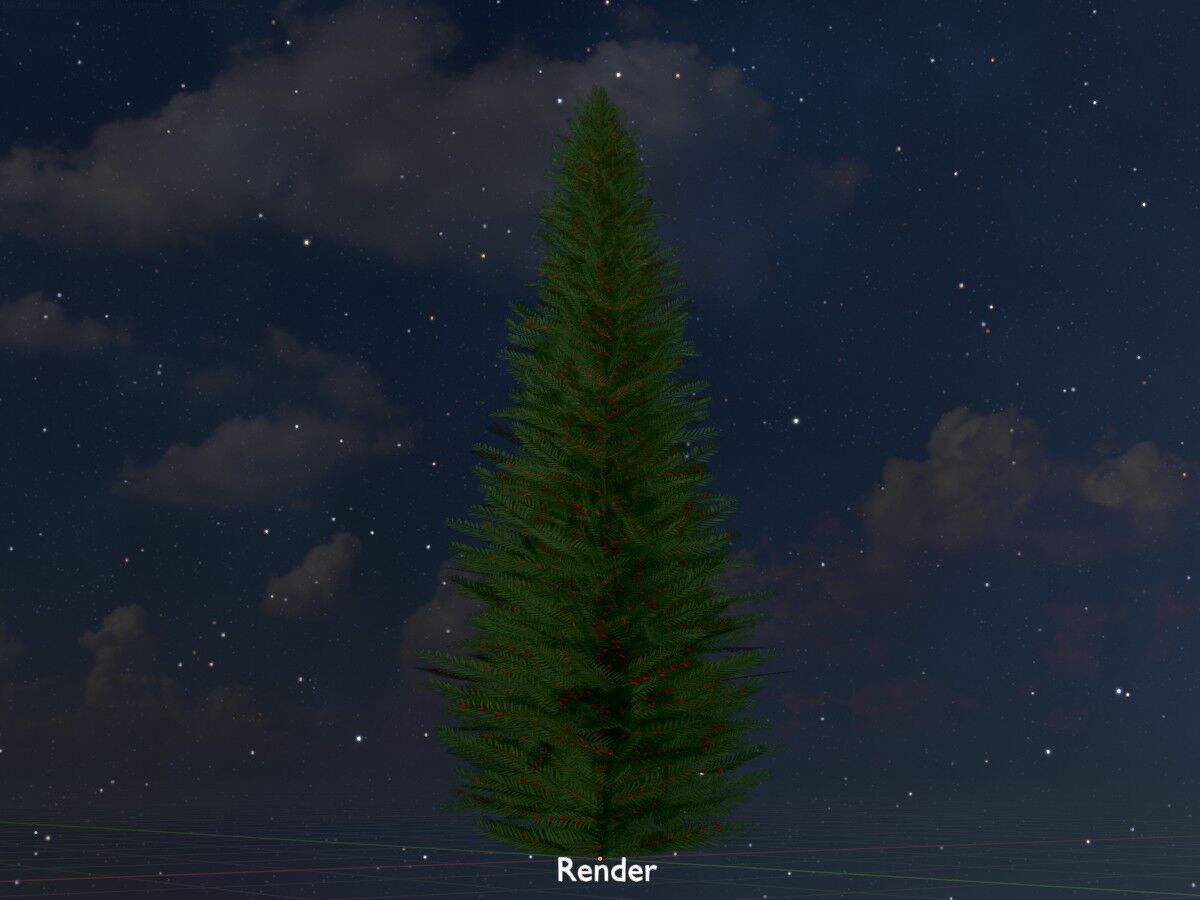 Taxus baccata summer 5000mm Low-poly 3D model_20