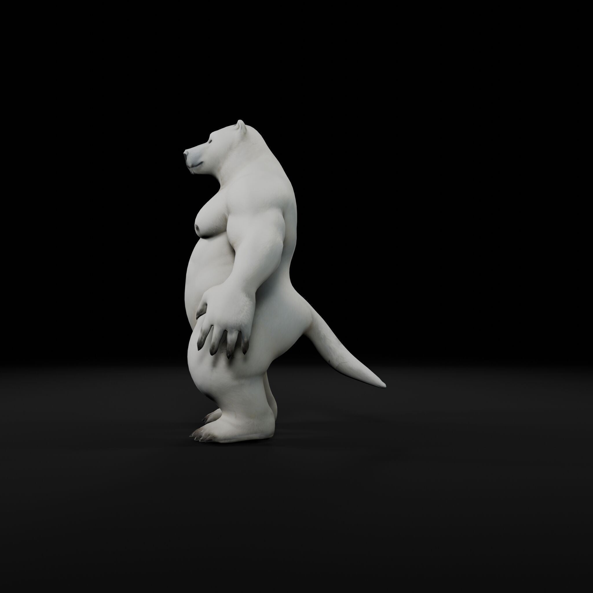 Anthropomorphic Rig-Ready Polar Bear - Low Poly Asset Low-poly 3D model_2