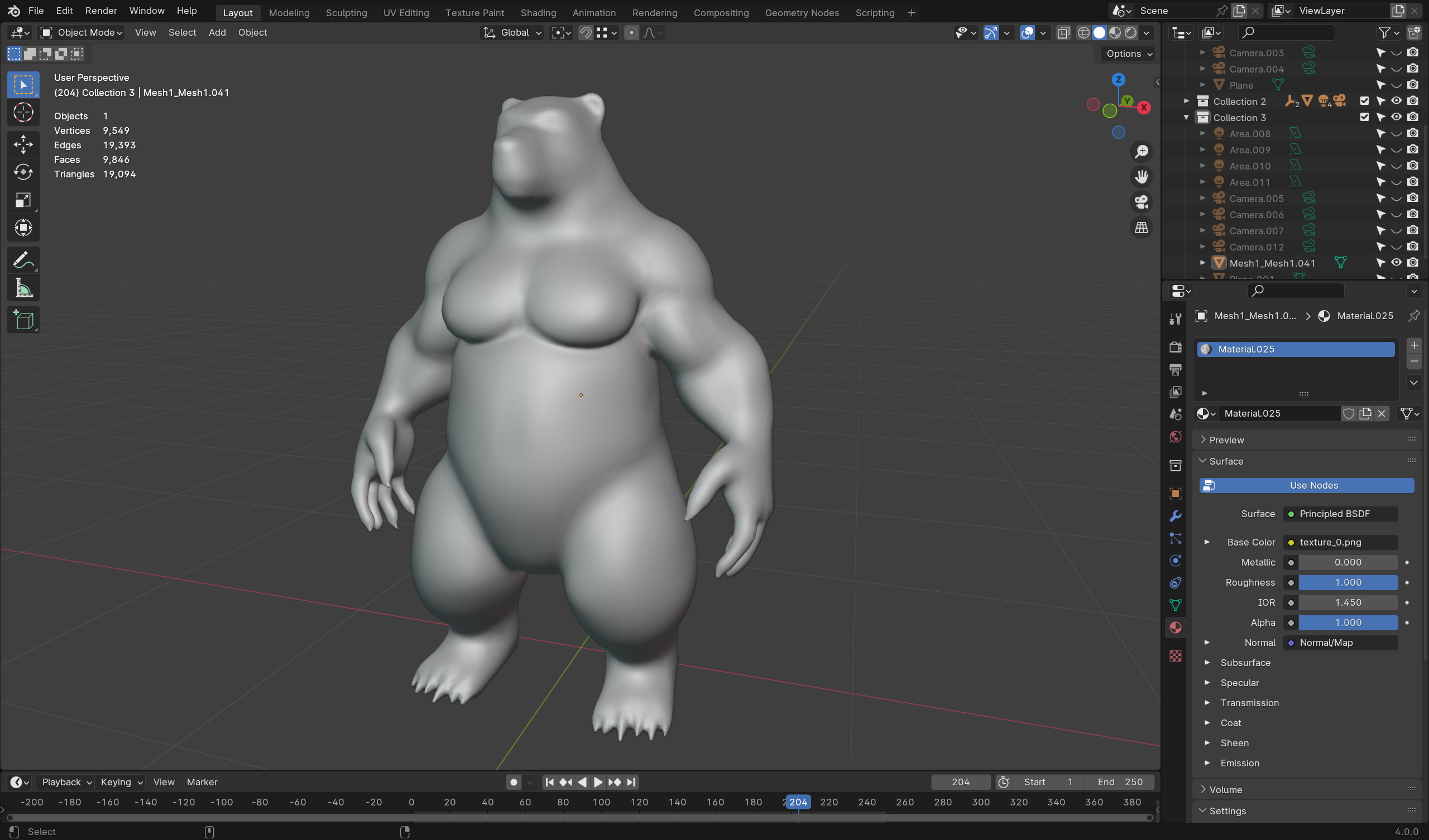 Anthropomorphic Rig-Ready Polar Bear - Low Poly Asset Low-poly 3D model_6