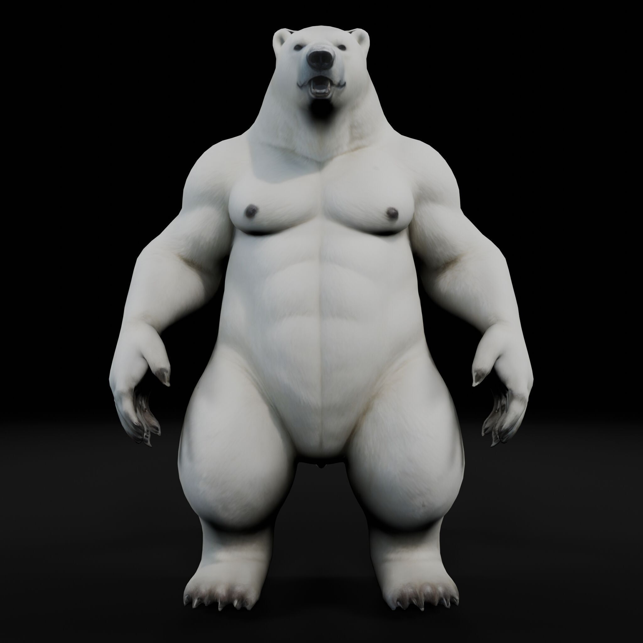 Anthropomorphic Rig-Ready Polar Bear - Low Poly Asset Low-poly 3D model_3