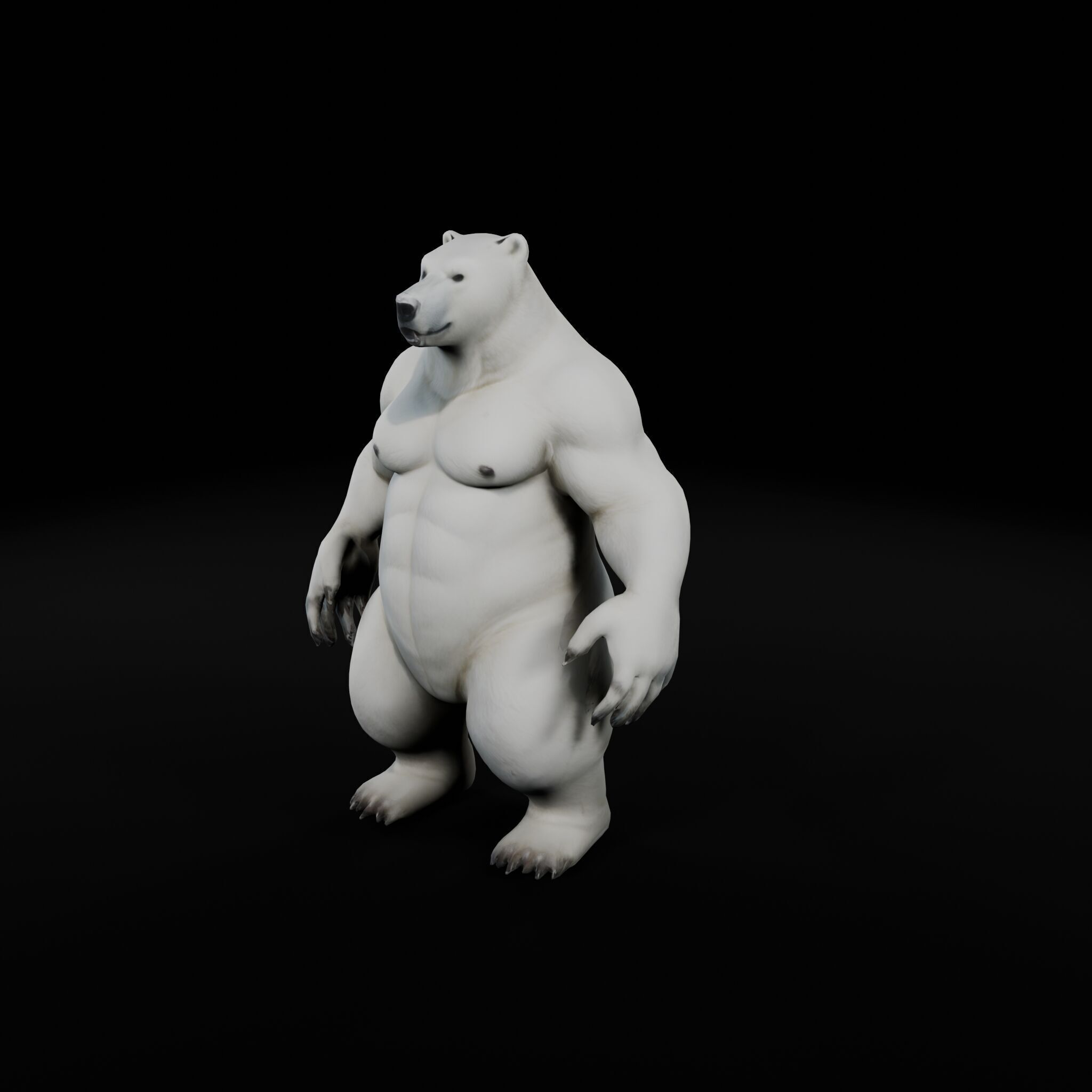 Anthropomorphic Rig-Ready Polar Bear - Low Poly Asset Low-poly 3D model_1