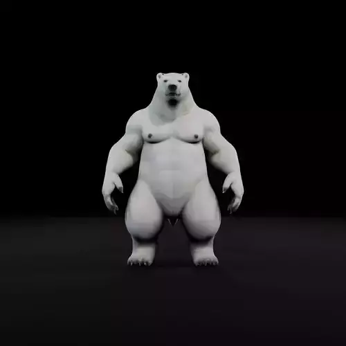 Anthropomorphic Rig-Ready Polar Bear - Low Poly Asset Low-poly 3D model