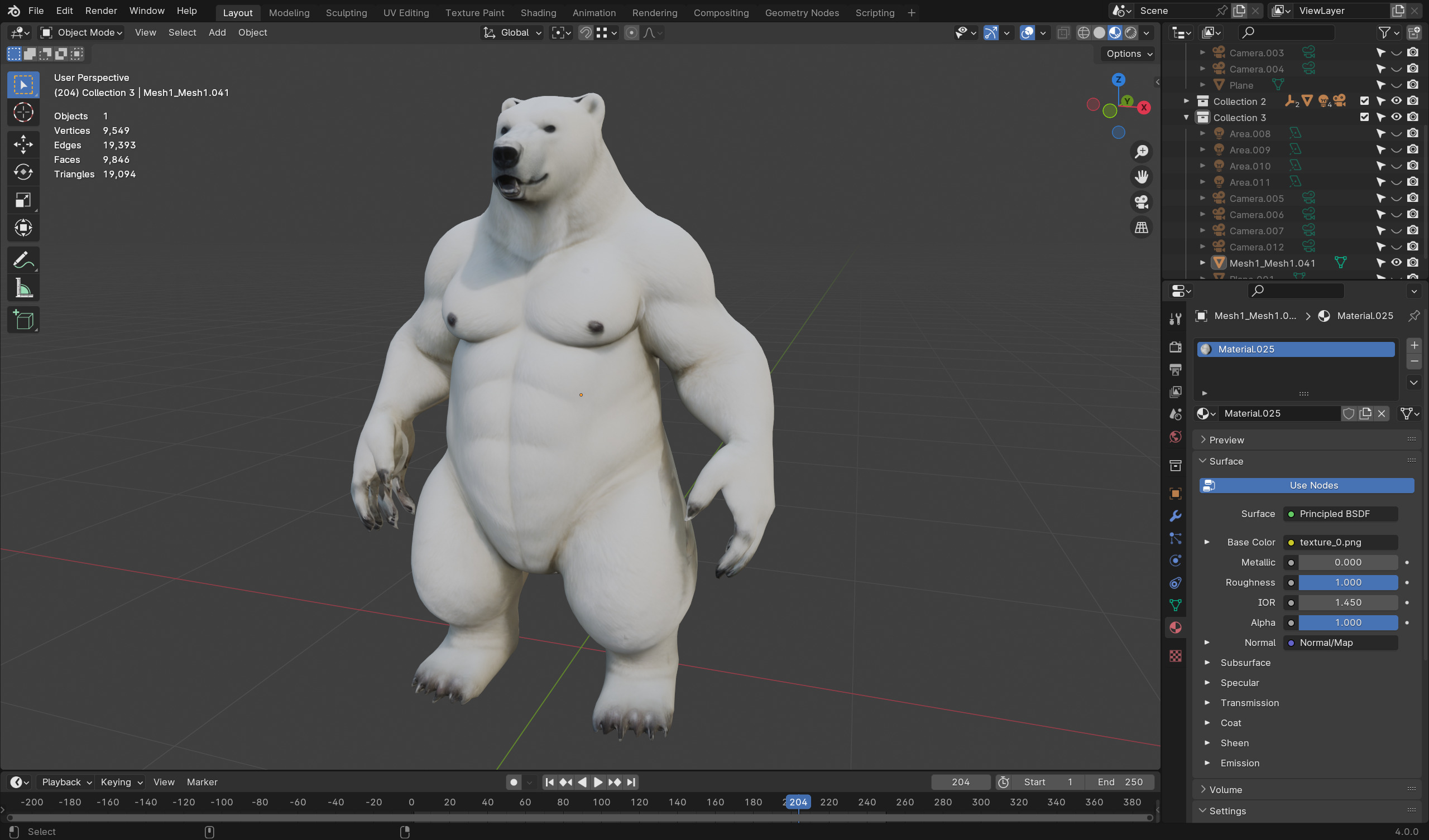 Anthropomorphic Rig-Ready Polar Bear - Low Poly Asset Low-poly 3D model_4