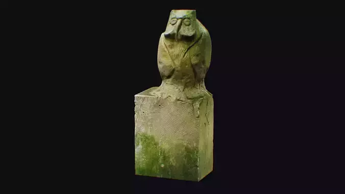 Stone Old Mythical Owl Statue Art Animal Sculpture Georgian