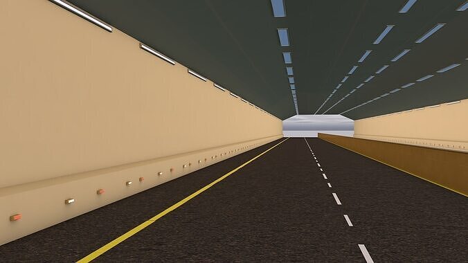 Road Tunnel 2 Low-poly 3D model