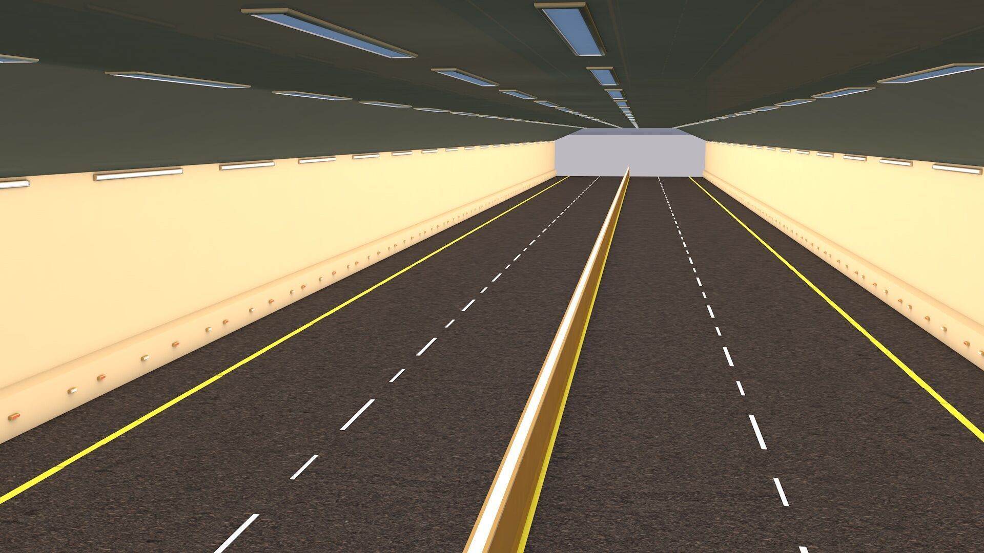 Road Tunnel 2 Low-poly 3D model_2