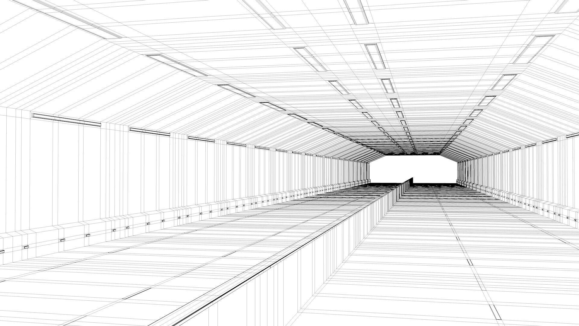 Road Tunnel 2 Low-poly 3D model_6