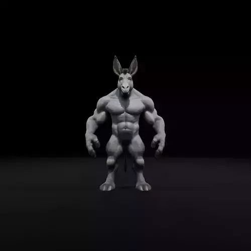 Anthropomorphic Rig-Ready Donkey - Low Poly Asset Low-poly 3D model