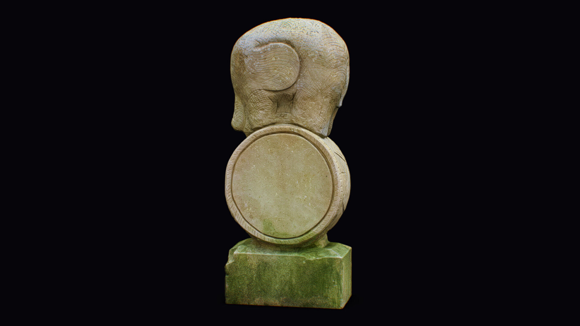 Stone Mythical Circus Elephant Statue Art Animal Sculpture 3D model_5